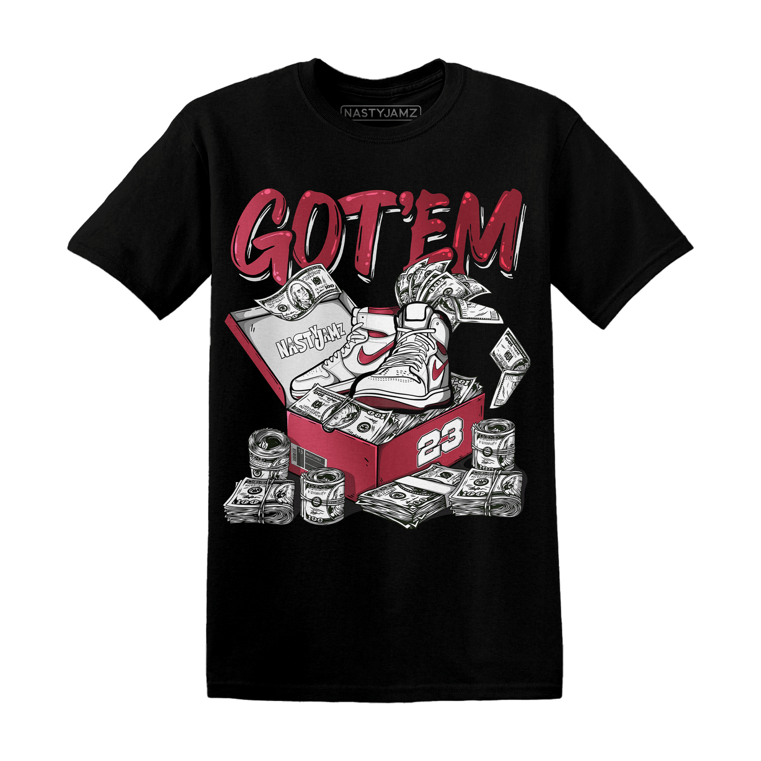 High 85 Metallic Burgundy 1s T Shirt Match Dollar Sneaker Box - NastyJamz