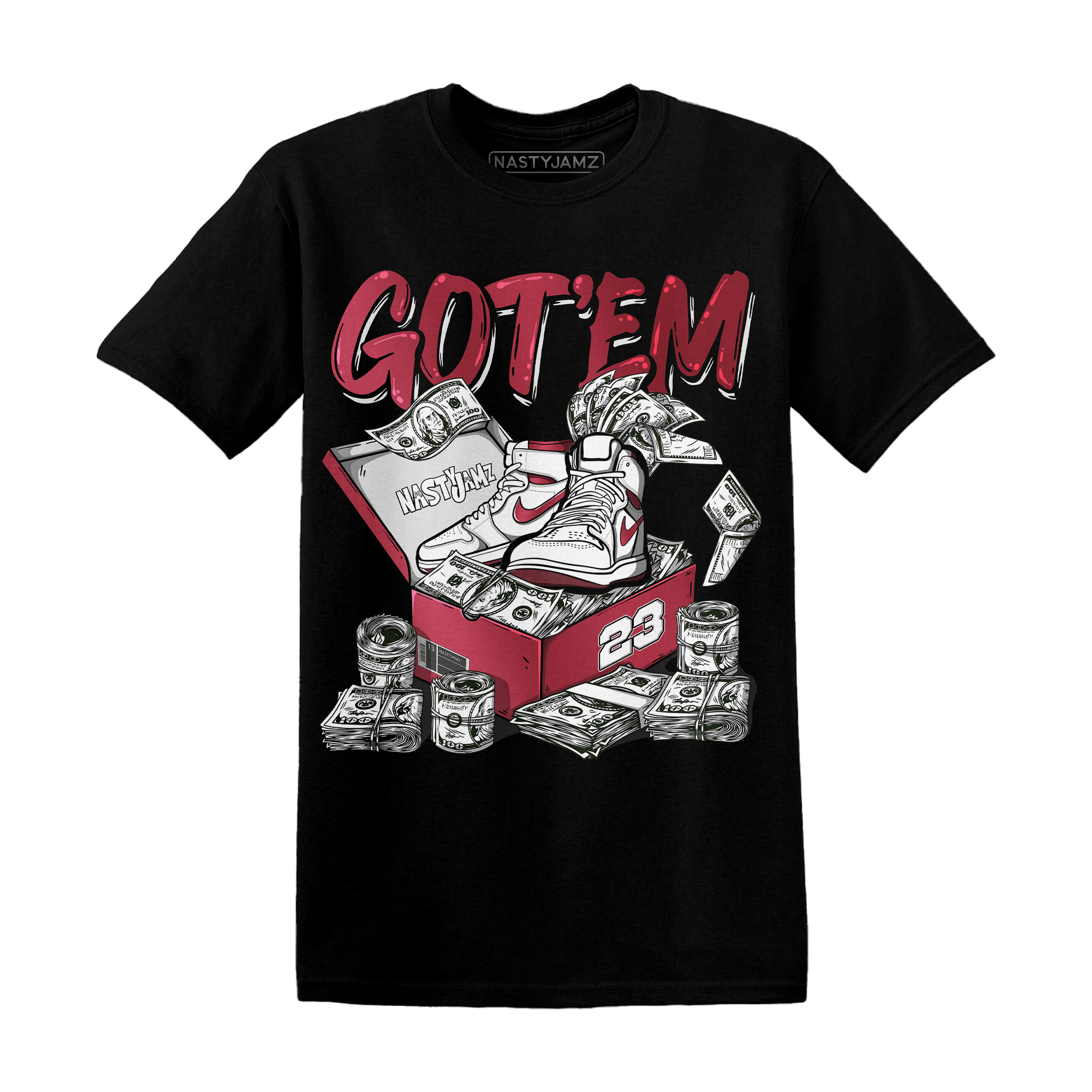 High 85 Metallic Burgundy 1s T Shirt Match Dollar Sneaker Box - NastyJamz
