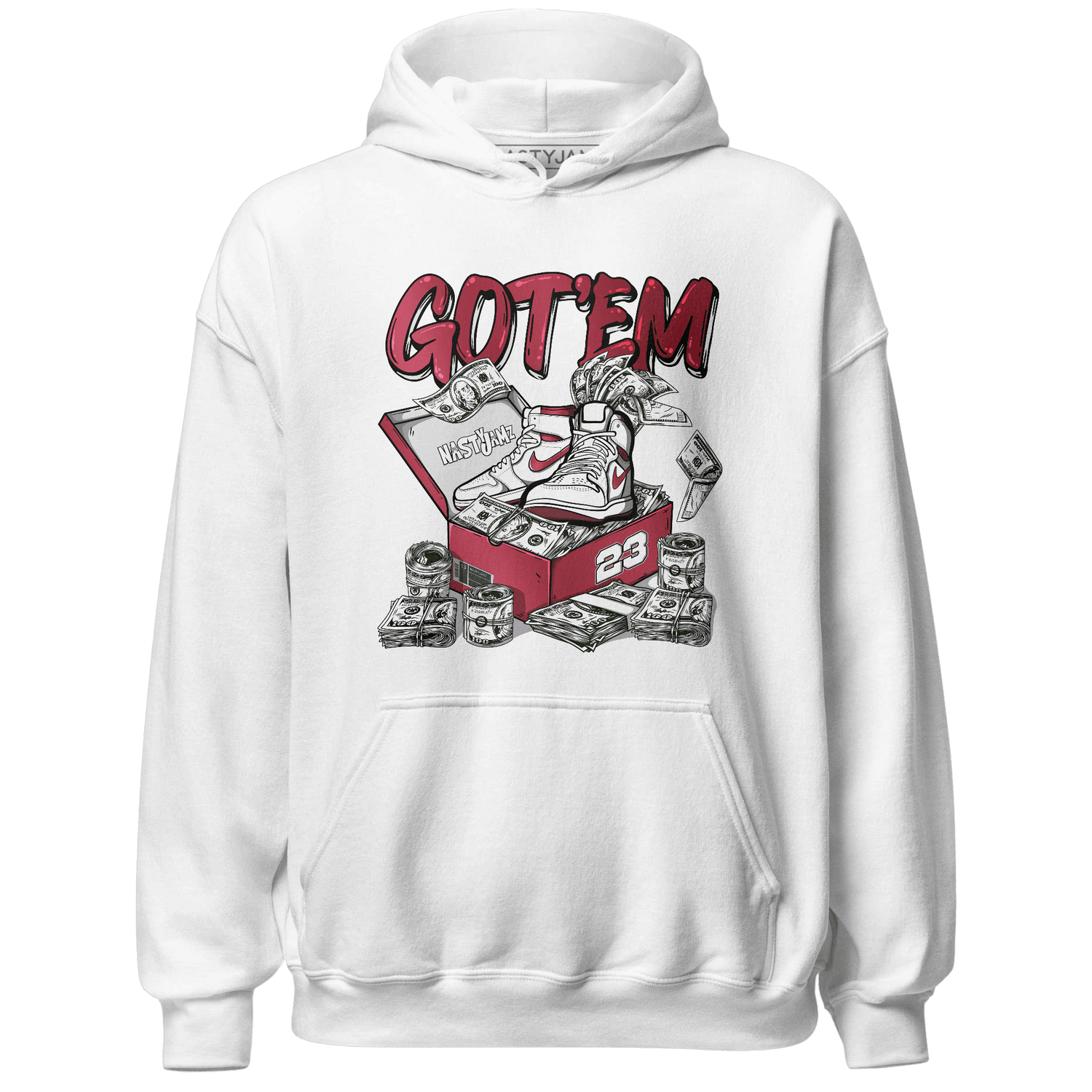 High 85 Metallic Burgundy 1s Hoodie Match Dollar Sneaker Box - NastyJamz