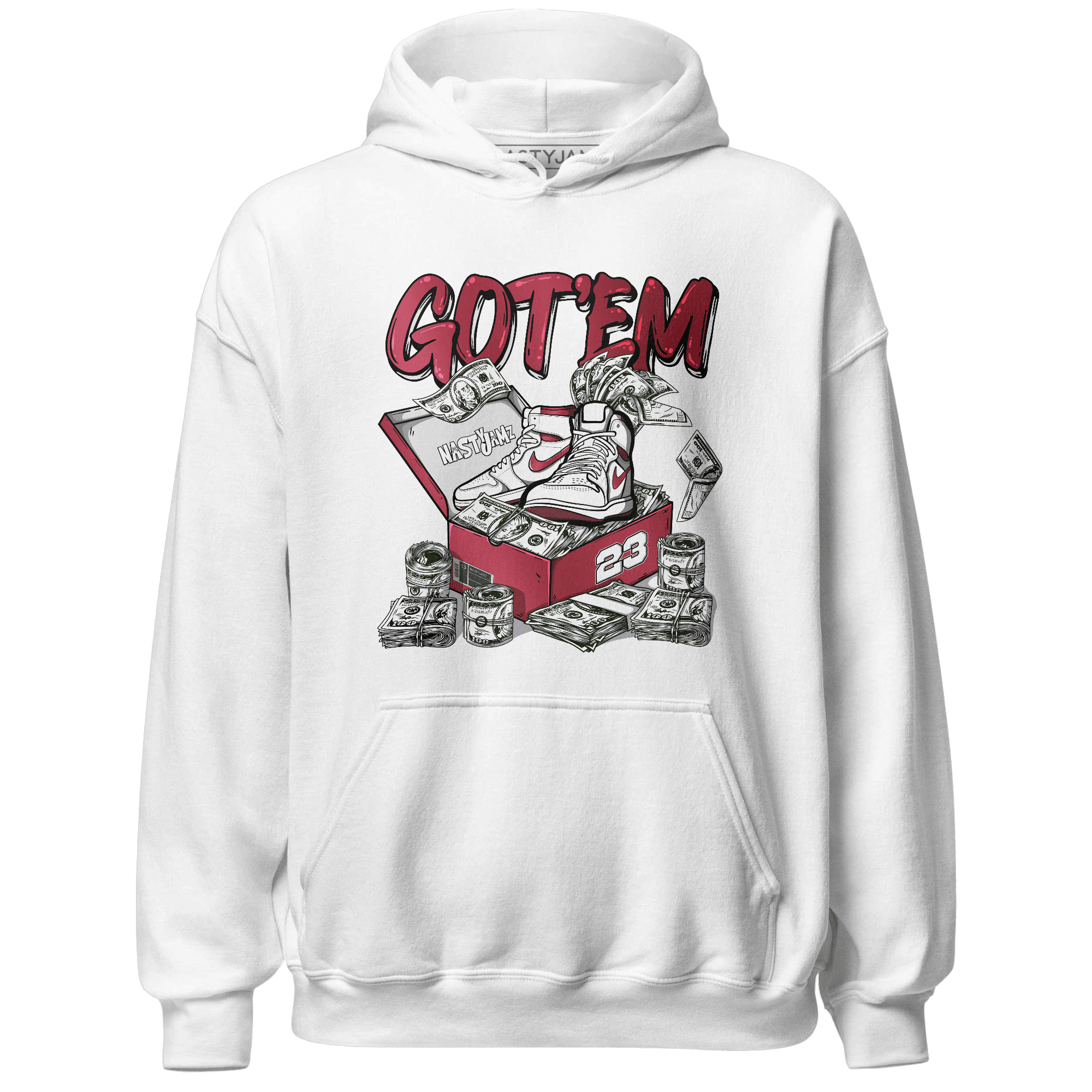 High 85 Metallic Burgundy 1s Hoodie Match Dollar Sneaker Box - NastyJamz