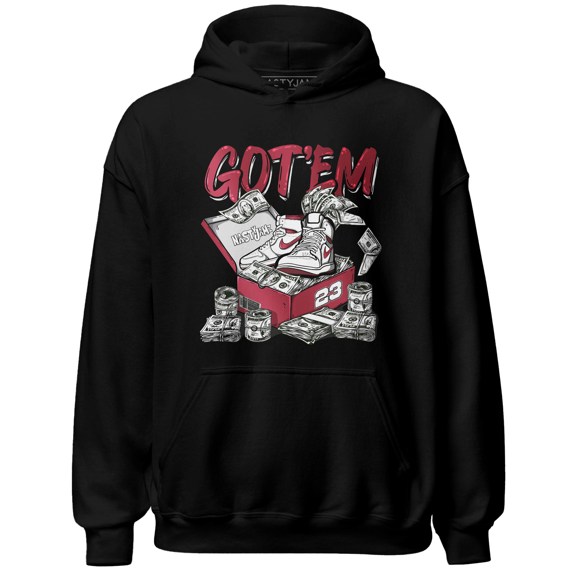 High 85 Metallic Burgundy 1s Hoodie Match Dollar Sneaker Box - NastyJamz