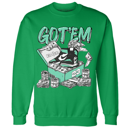 High OG Green Glow 1s Sweatshirt Match Dollar Sneaker Box - NastyJamz