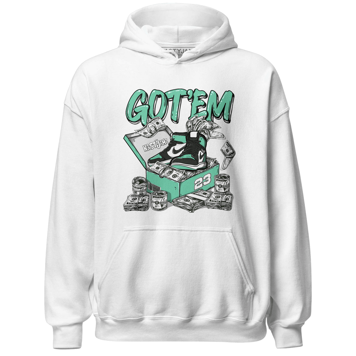 High OG Green Glow 1s Hoodie Match Dollar Sneaker Box - NastyJamz