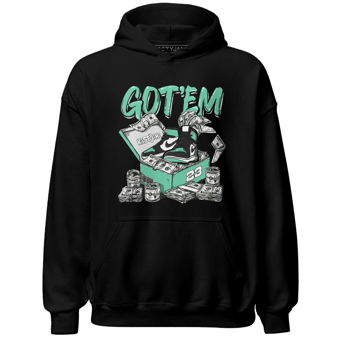 High OG Green Glow 1s Hoodie Match Dollar Sneaker Box - NastyJamz