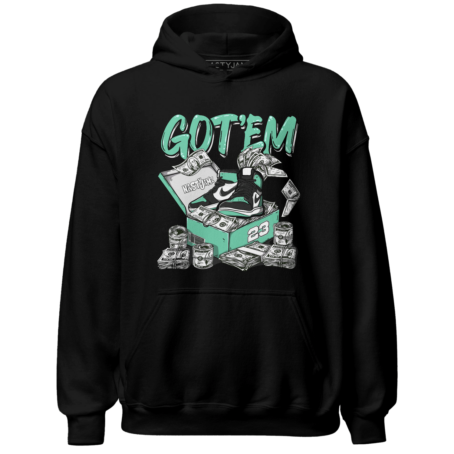 High OG Green Glow 1s Hoodie Match Dollar Sneaker Box - NastyJamz
