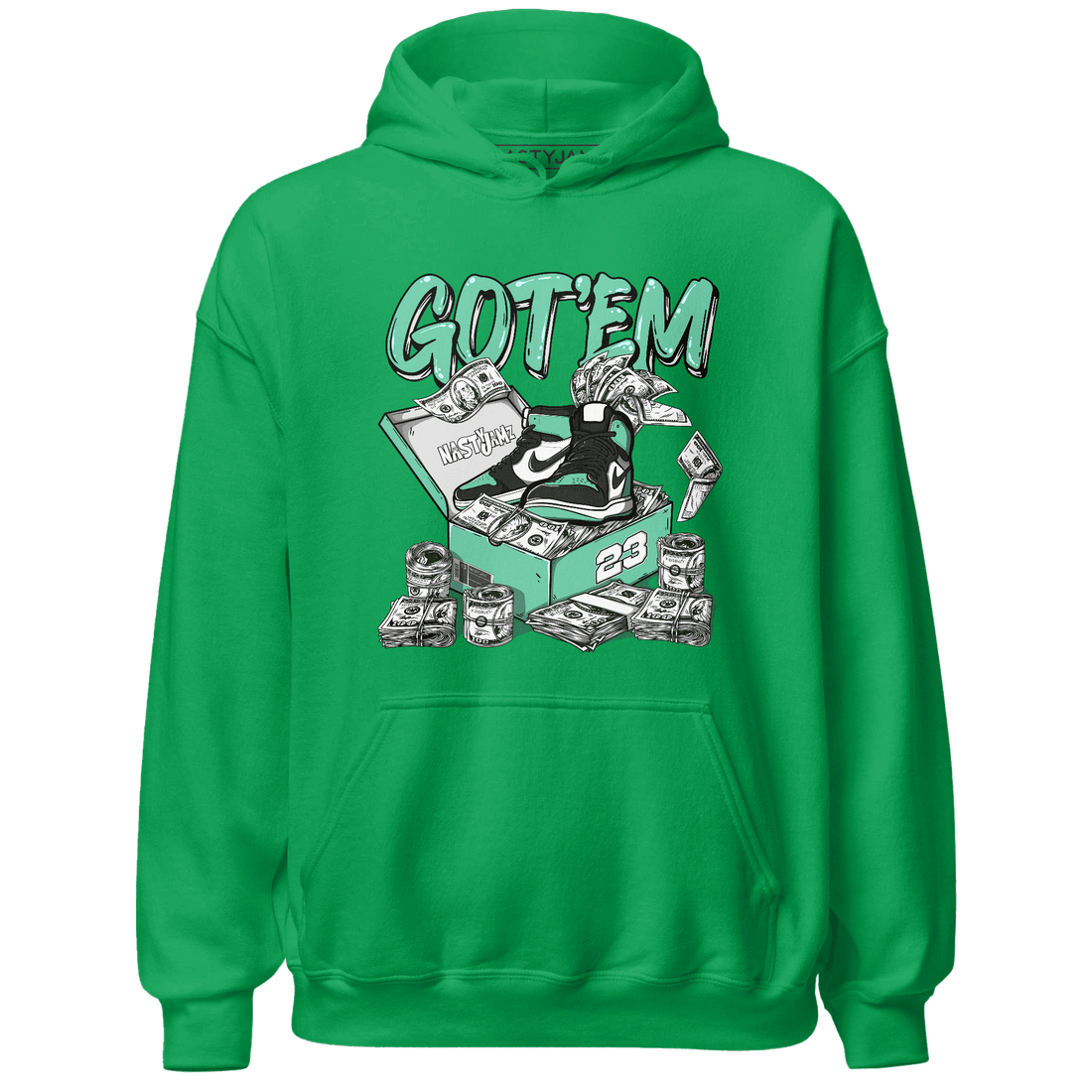 High OG Green Glow 1s Hoodie Match Dollar Sneaker Box - NastyJamz