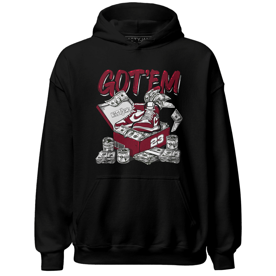 High White Team Red 1s Hoodie Match Dollar Sneaker Box - NastyJamz