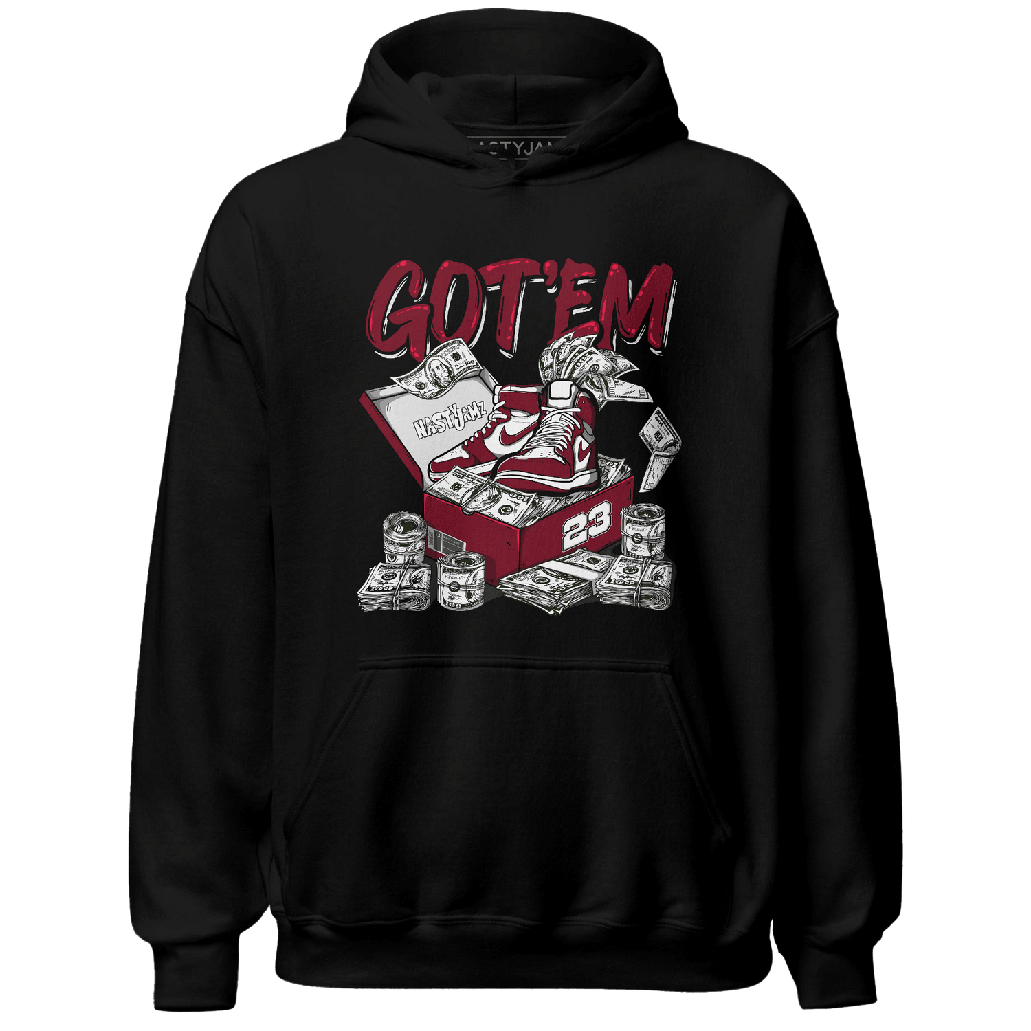 High White Team Red 1s Hoodie Match Dollar Sneaker Box - NastyJamz