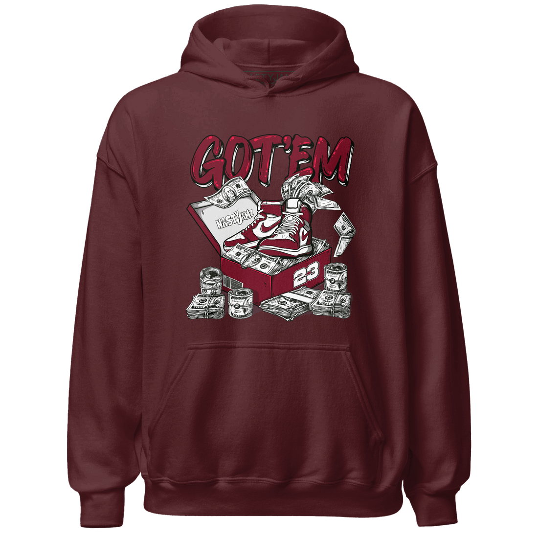 High White Team Red 1s Hoodie Match Dollar Sneaker Box - NastyJamz