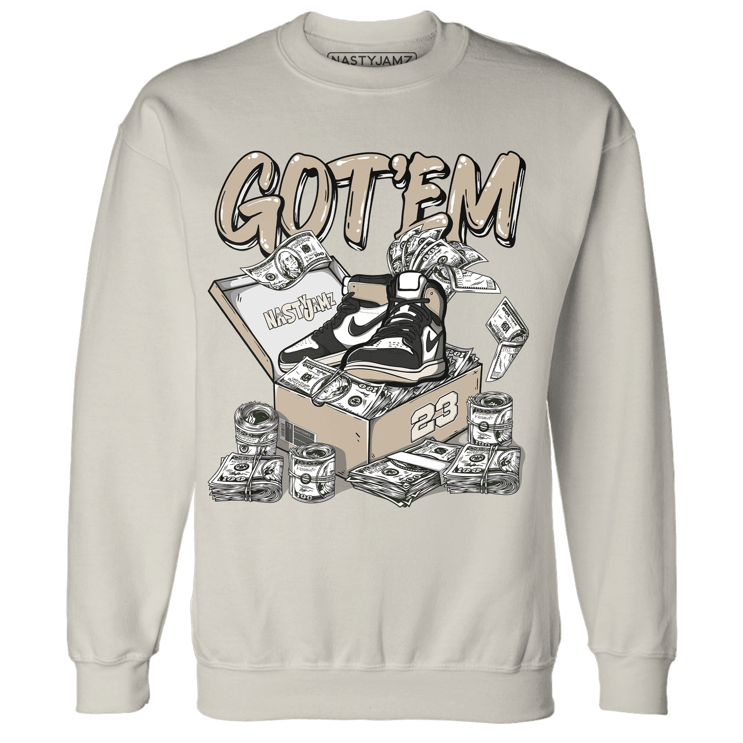 Latte 1s Sweatshirt Match Dollar Sneaker Box - NastyJamz