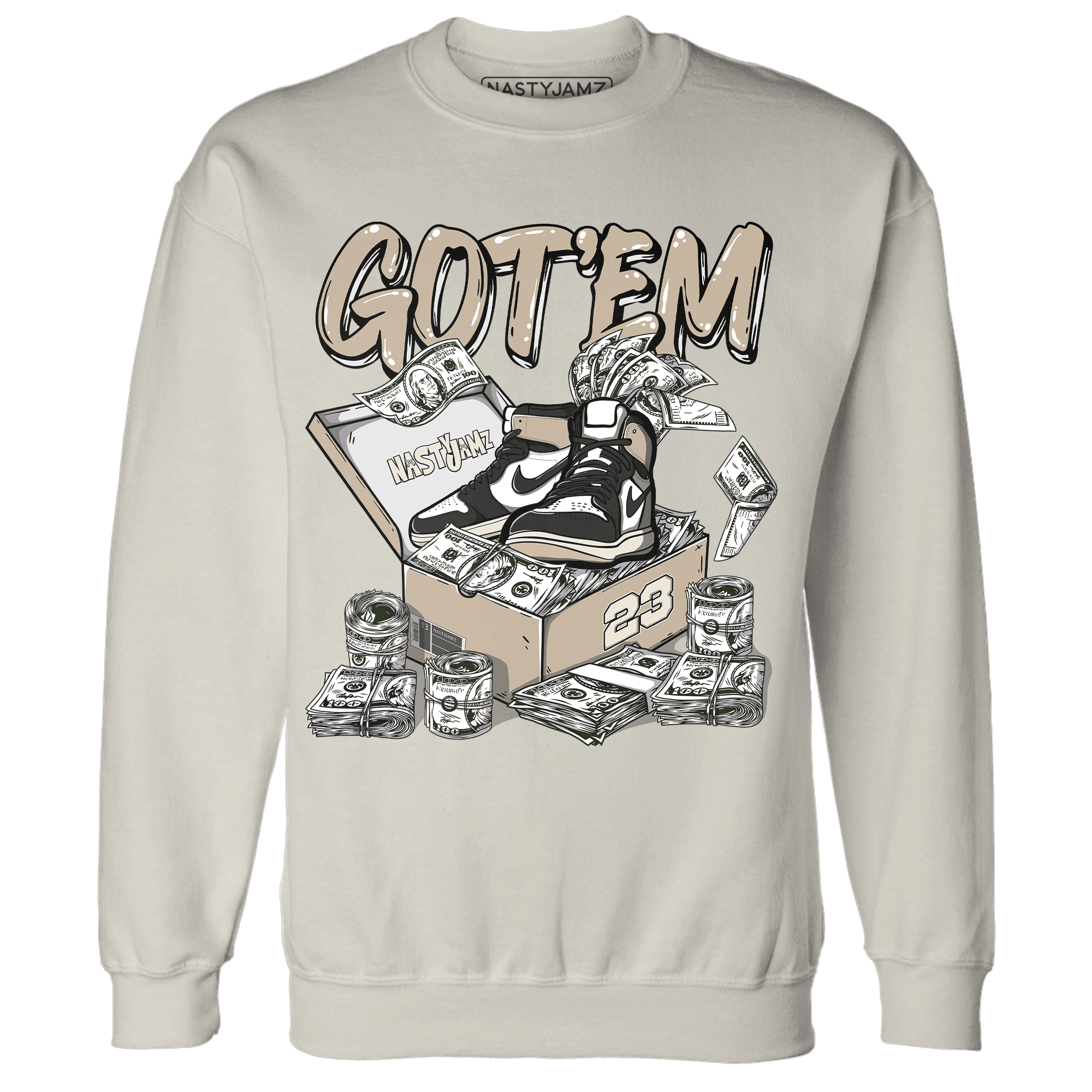 Latte 1s Sweatshirt Match Dollar Sneaker Box - NastyJamz