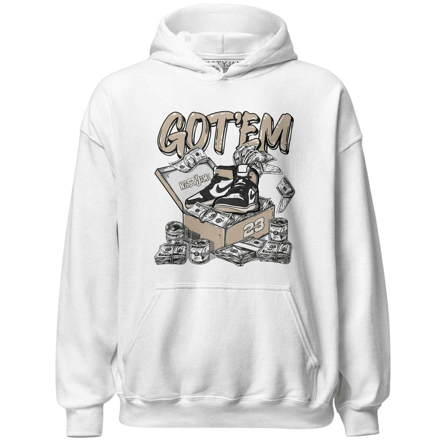 Latte 1s Hoodie Match Dollar Sneaker Box - NastyJamz