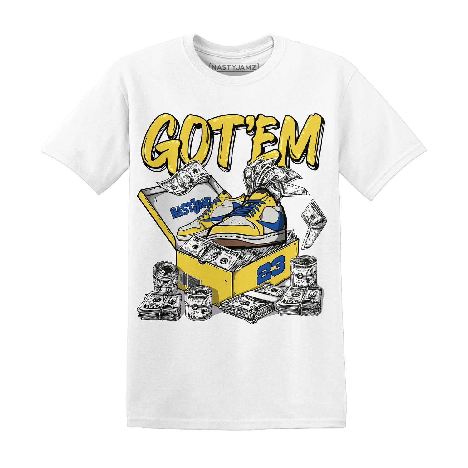 Low OG Canary TVSC 1s T Shirt Match Dollar Sneaker Box - NastyJamz
