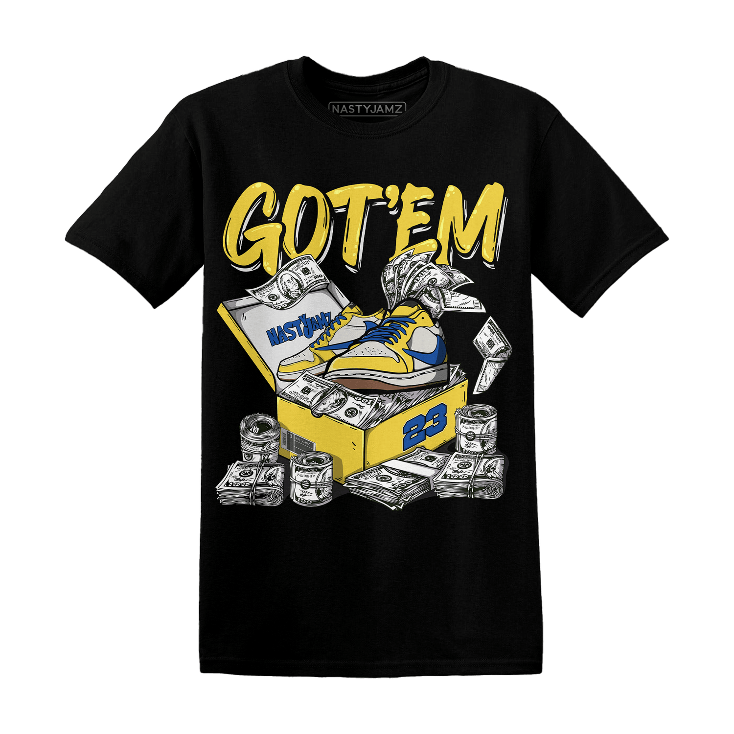 Low OG Canary TVSC 1s T Shirt Match Dollar Sneaker Box - NastyJamz