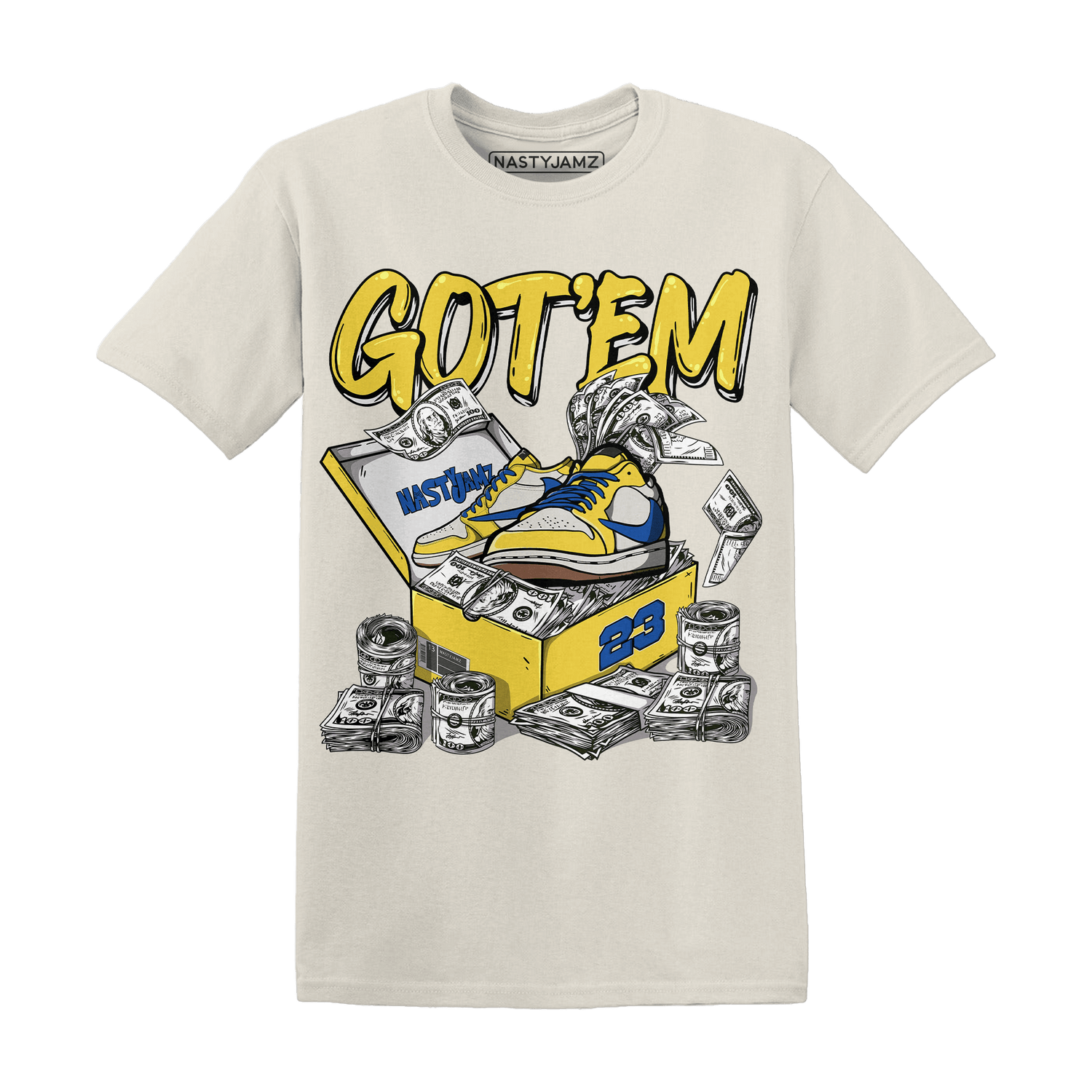 Low OG Canary TVSC 1s T Shirt Match Dollar Sneaker Box - NastyJamz