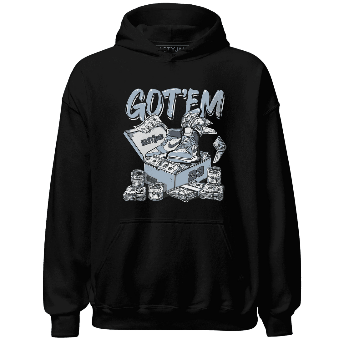 Mid Diffused Blue Grey 1s Hoodie Match Dollar Sneaker Box - NastyJamz