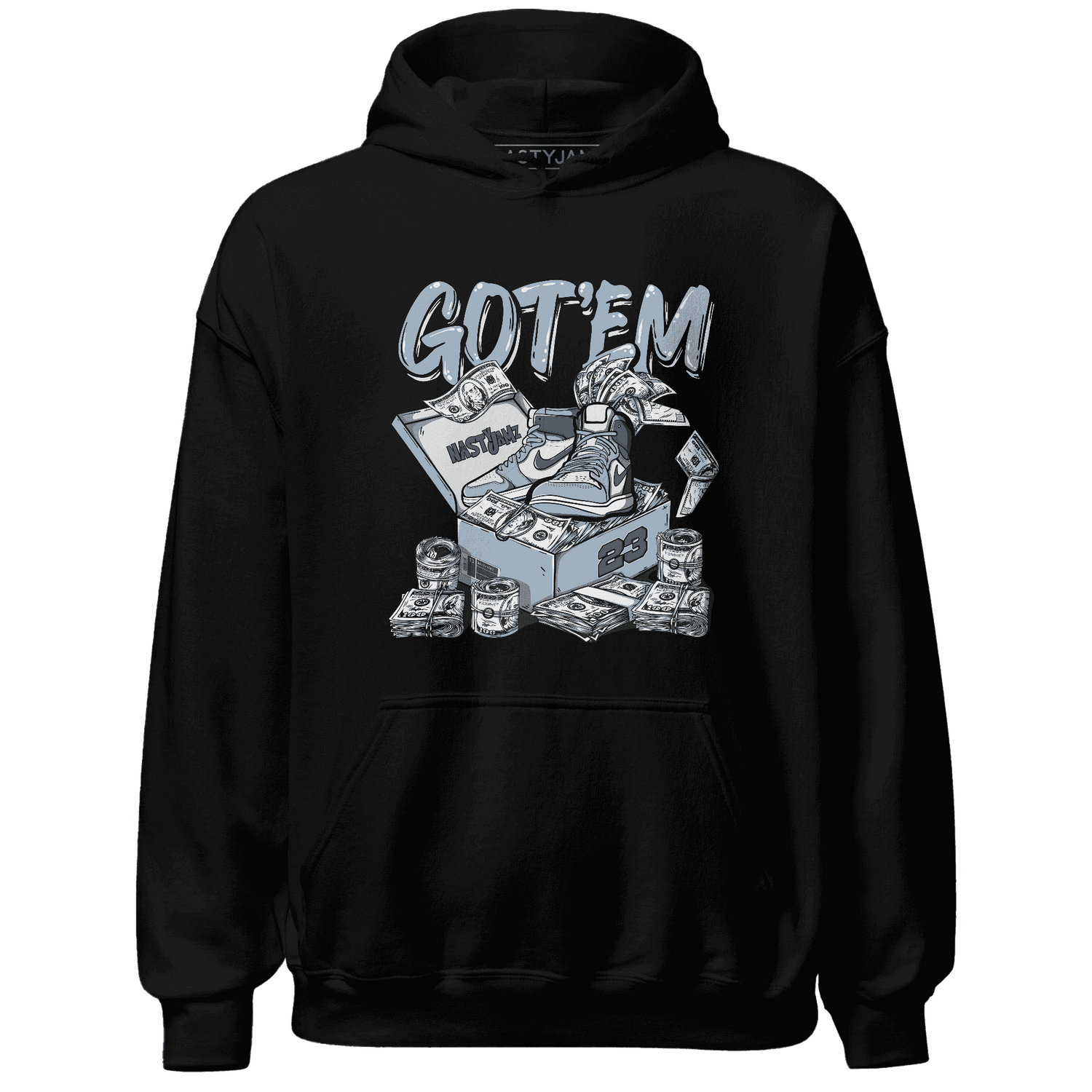 Mid Diffused Blue Grey 1s Hoodie Match Dollar Sneaker Box - NastyJamz