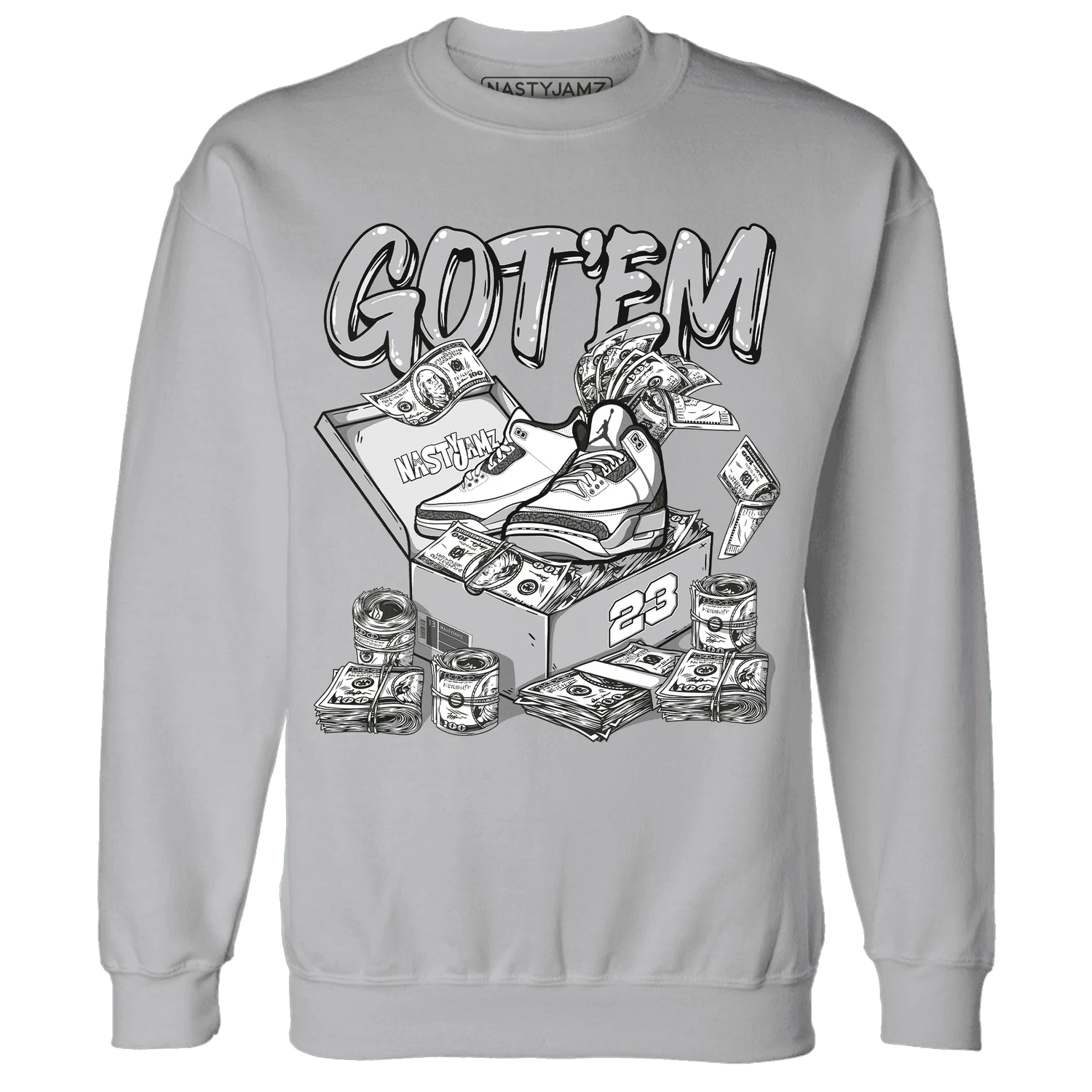 Cement-Grey-3s-Sweatshirt-Match-Dollar-Sneaker-Box