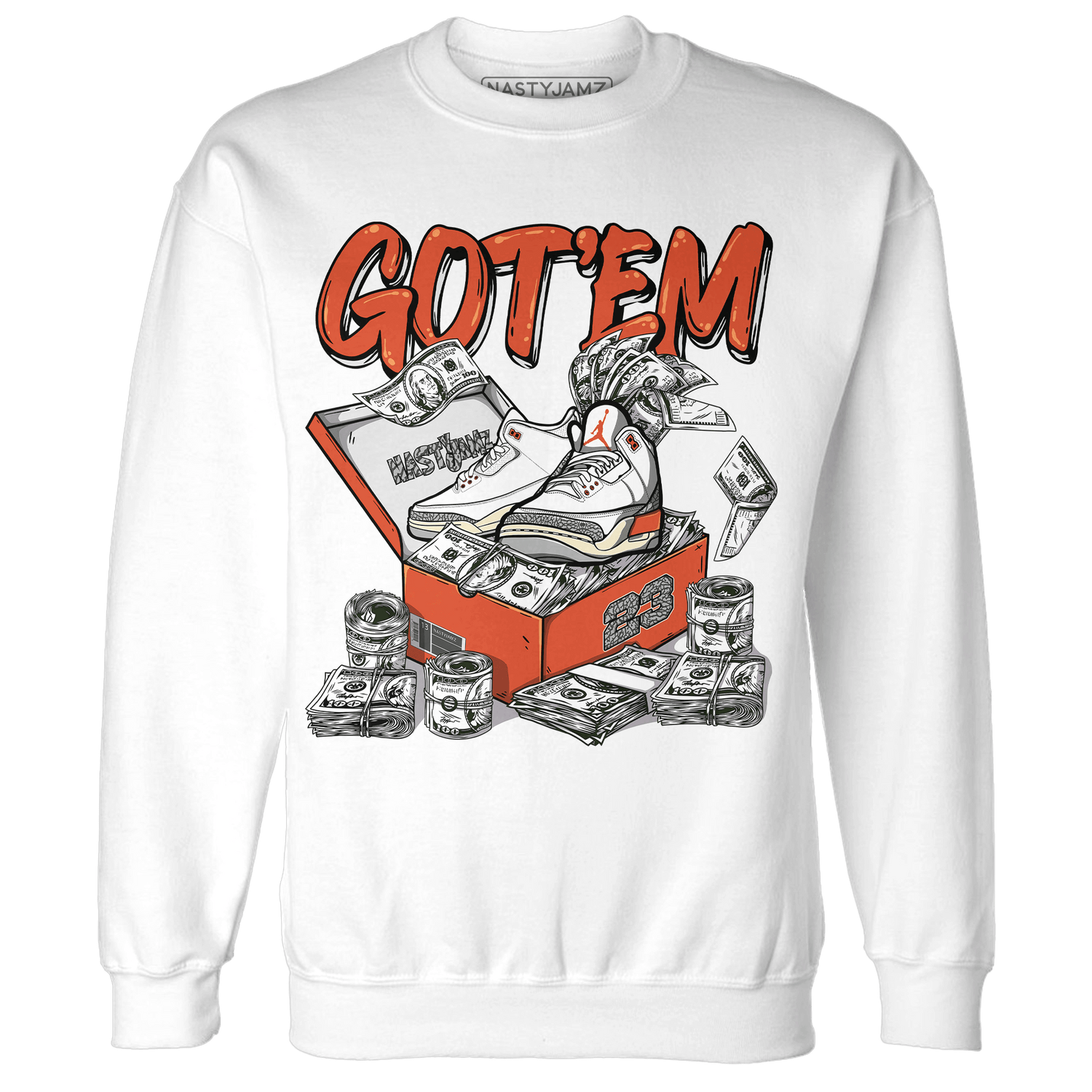 Georgia Peach 3s Sweatshirt Match Dollar Sneaker Box - NastyJamz