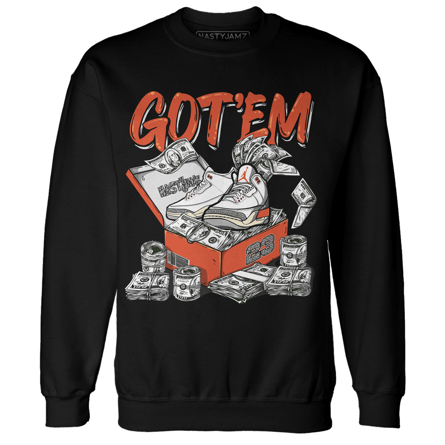 Georgia Peach 3s Sweatshirt Match Dollar Sneaker Box - NastyJamz