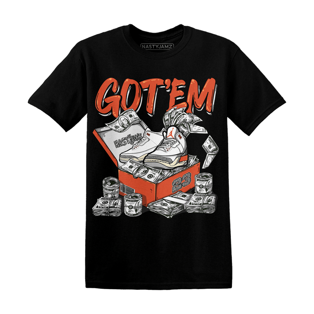 Georgia Peach 3s T Shirt Match Dollar Sneaker Box - NastyJamz