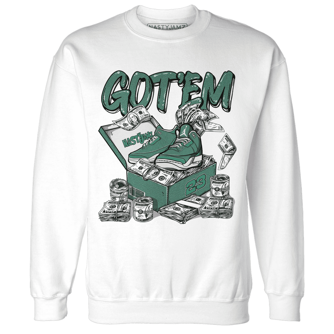 Nina CN Abney 3s Sweatshirt Match Dollar Sneaker Box - NastyJamz