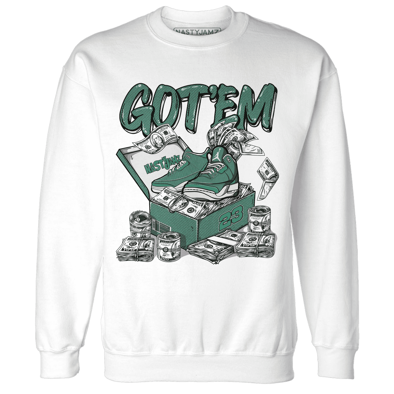 Nina CN Abney 3s Sweatshirt Match Dollar Sneaker Box - NastyJamz
