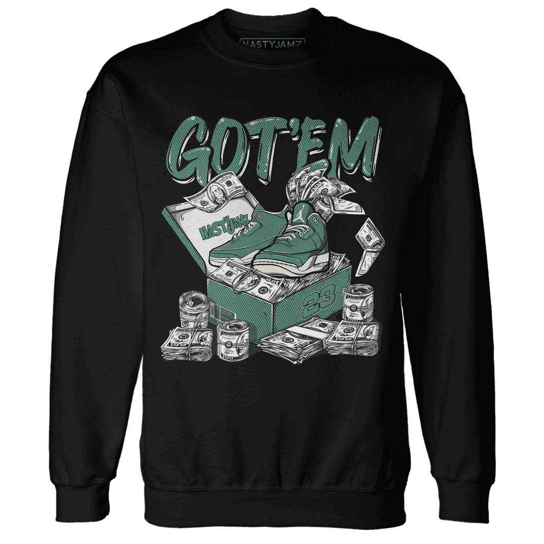 Nina CN Abney 3s Sweatshirt Match Dollar Sneaker Box - NastyJamz