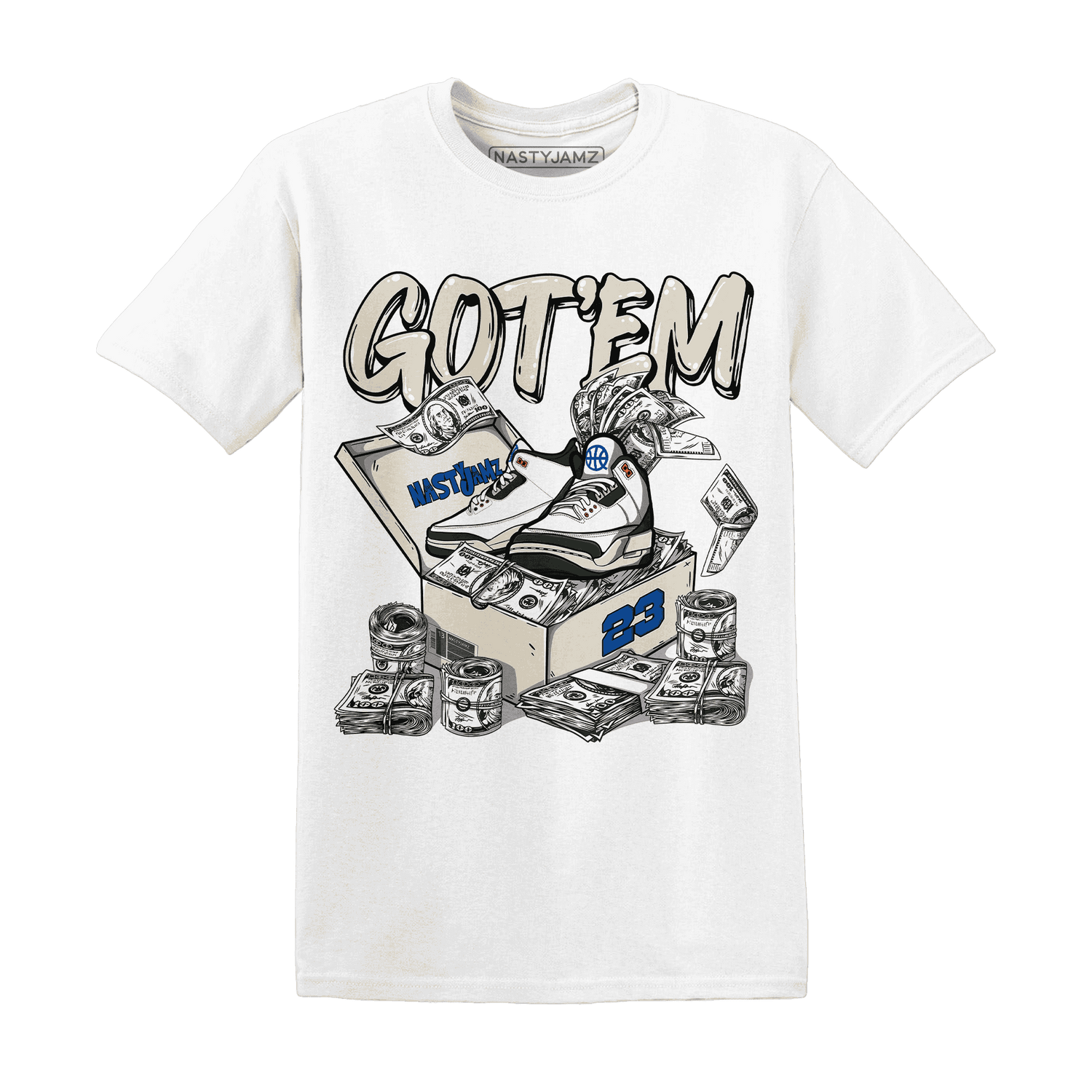 Quaiii 54 3s T Shirt Match Dollar Sneaker Box - NastyJamz