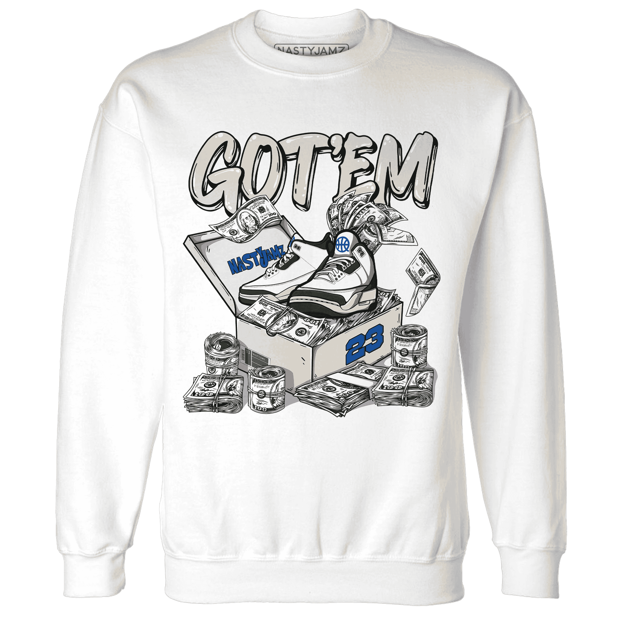 Quaiii 54 3s Sweatshirt Match Dollar Sneaker Box - NastyJamz