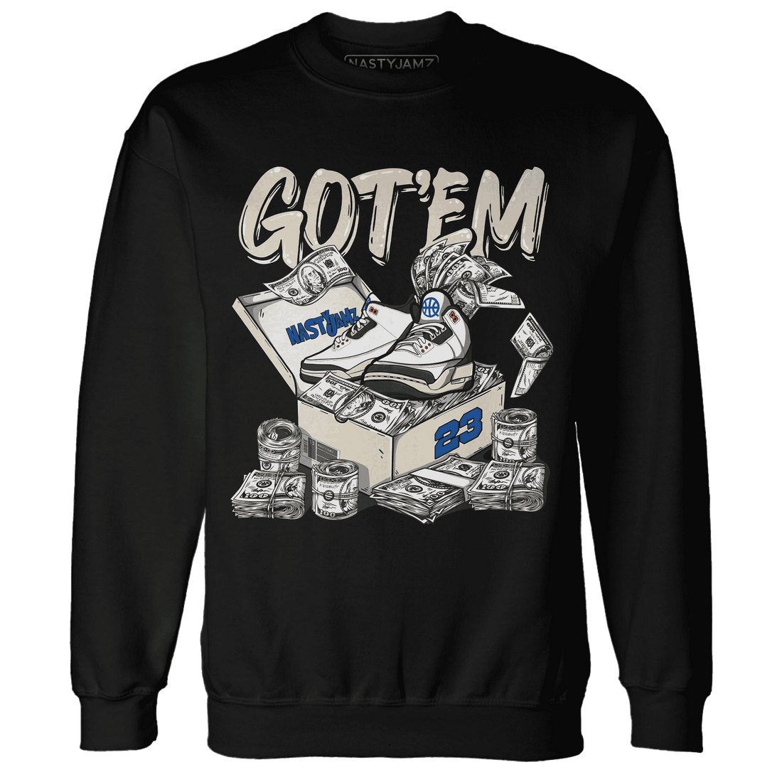 Quaiii 54 3s Sweatshirt Match Dollar Sneaker Box - NastyJamz