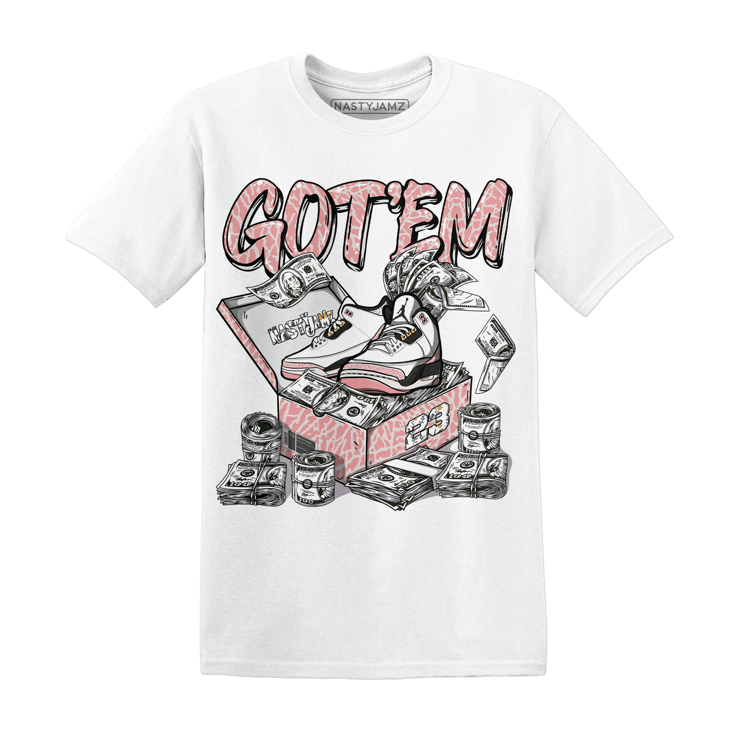 Red Stardust 3s T Shirt Match Dollar Sneaker Box - NastyJamz