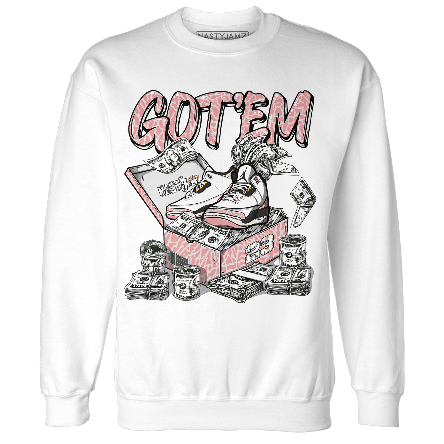 Red Stardust 3s Sweatshirt Match Dollar Sneaker Box - NastyJamz