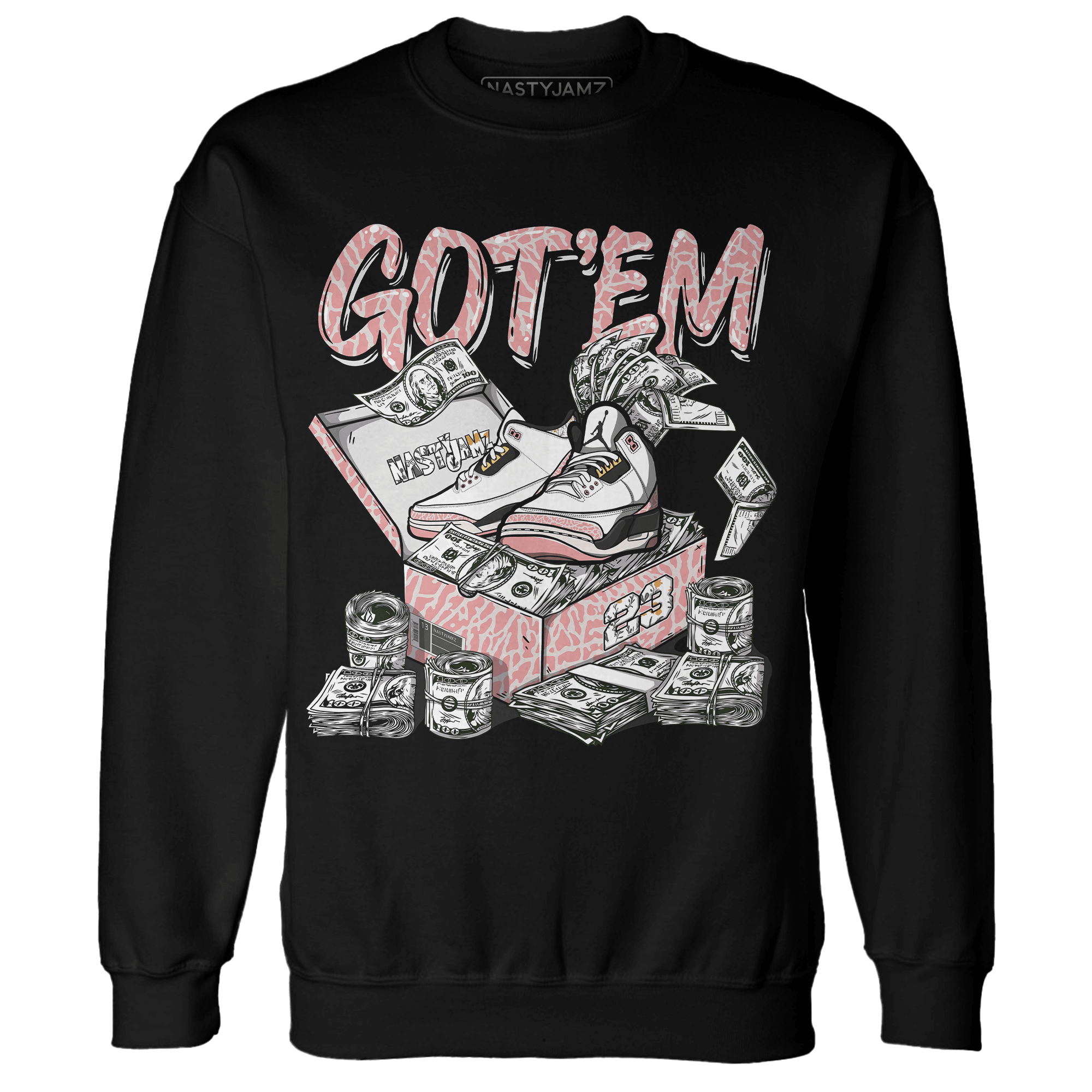 Red Stardust 3s Sweatshirt Match Dollar Sneaker Box - NastyJamz