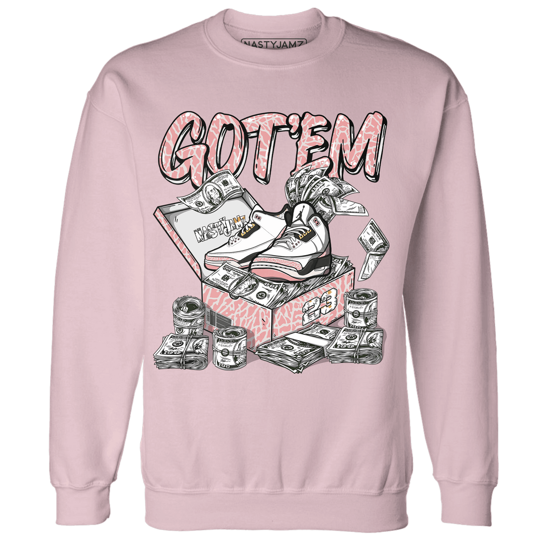 Red Stardust 3s Sweatshirt Match Dollar Sneaker Box - NastyJamz