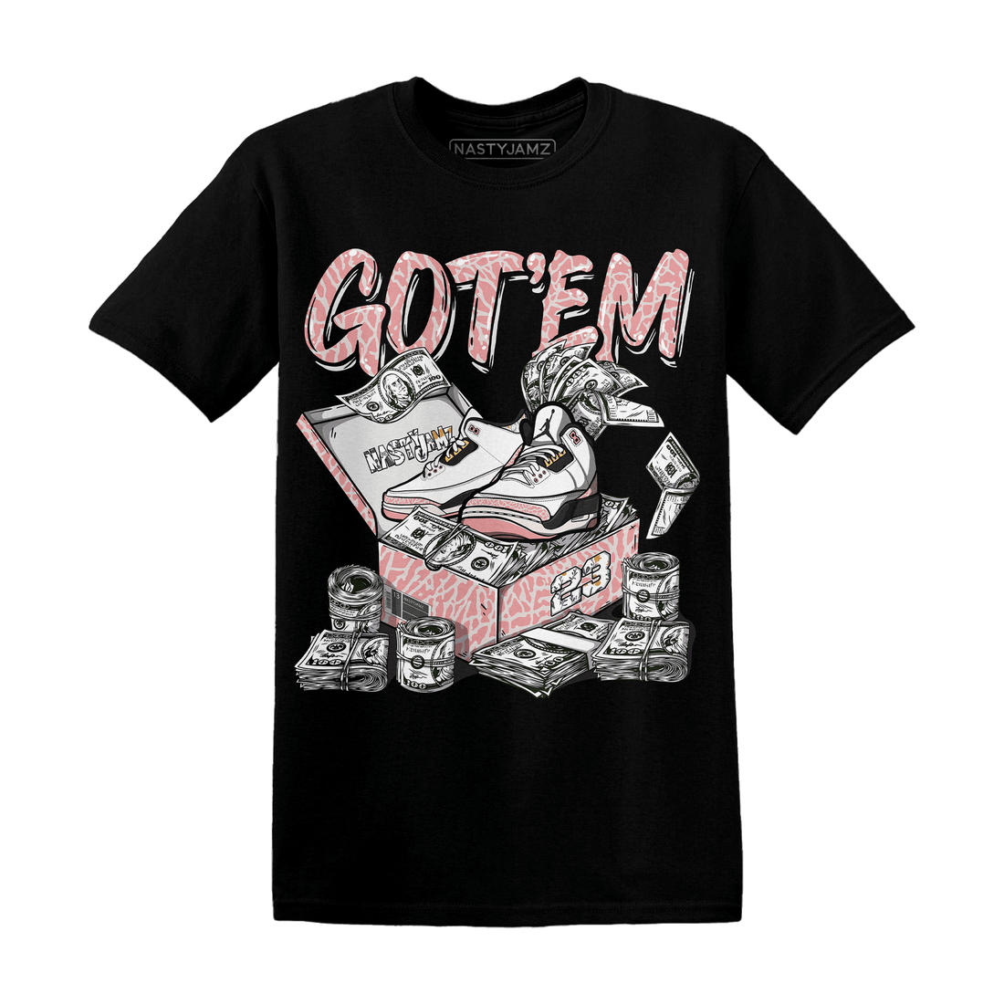 Red Stardust 3s T Shirt Match Dollar Sneaker Box - NastyJamz