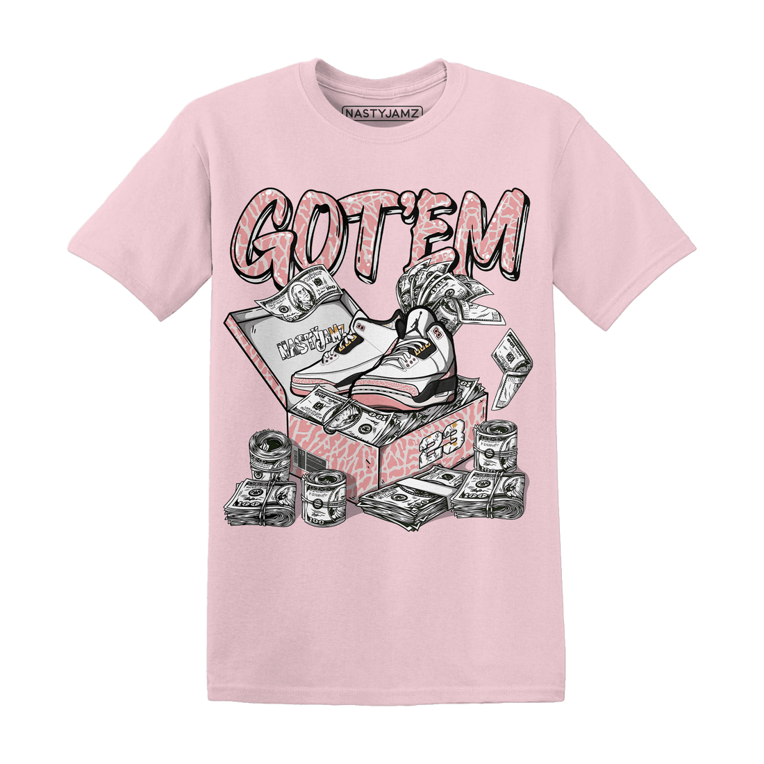 Red Stardust 3s T Shirt Match Dollar Sneaker Box - NastyJamz