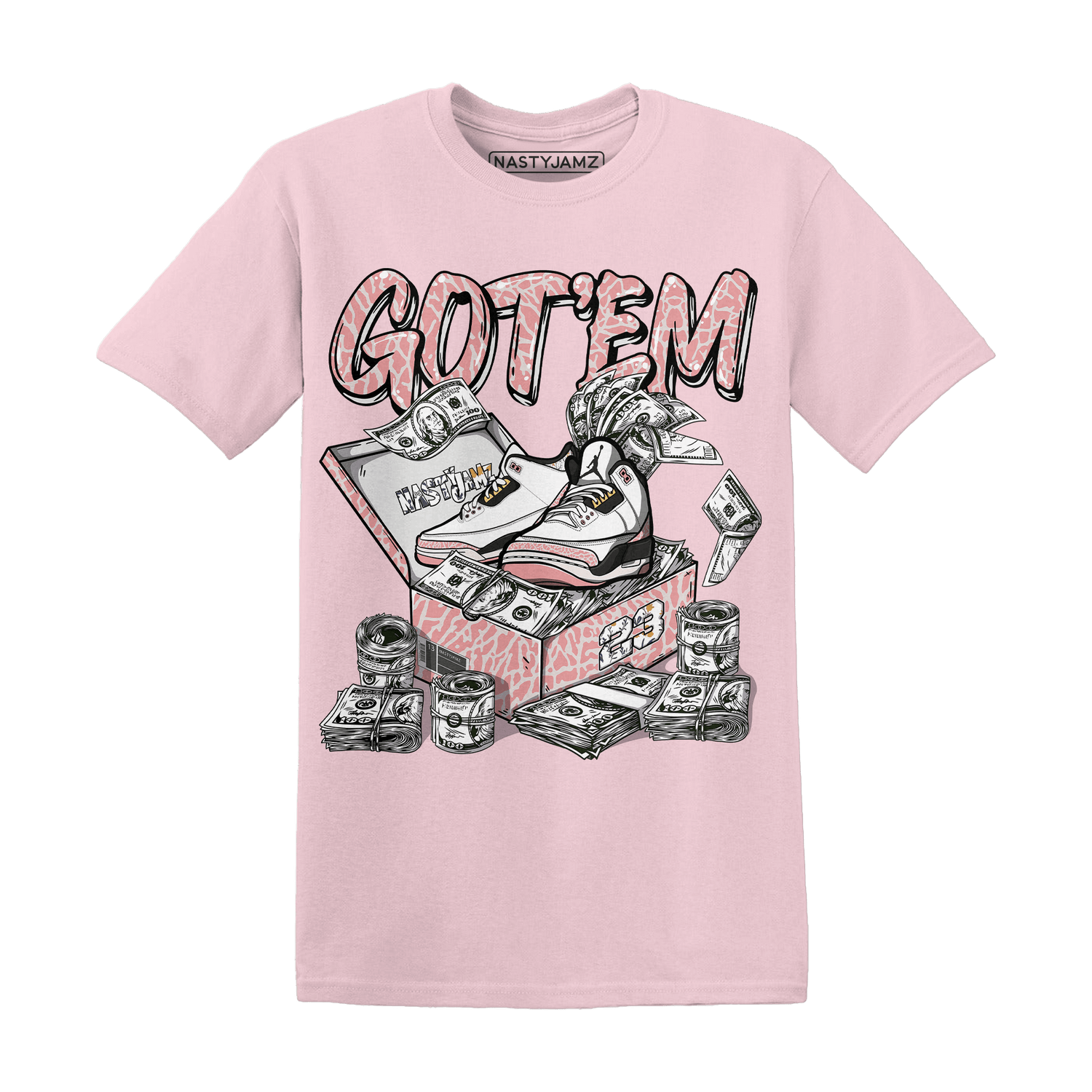 Red Stardust 3s T Shirt Match Dollar Sneaker Box - NastyJamz