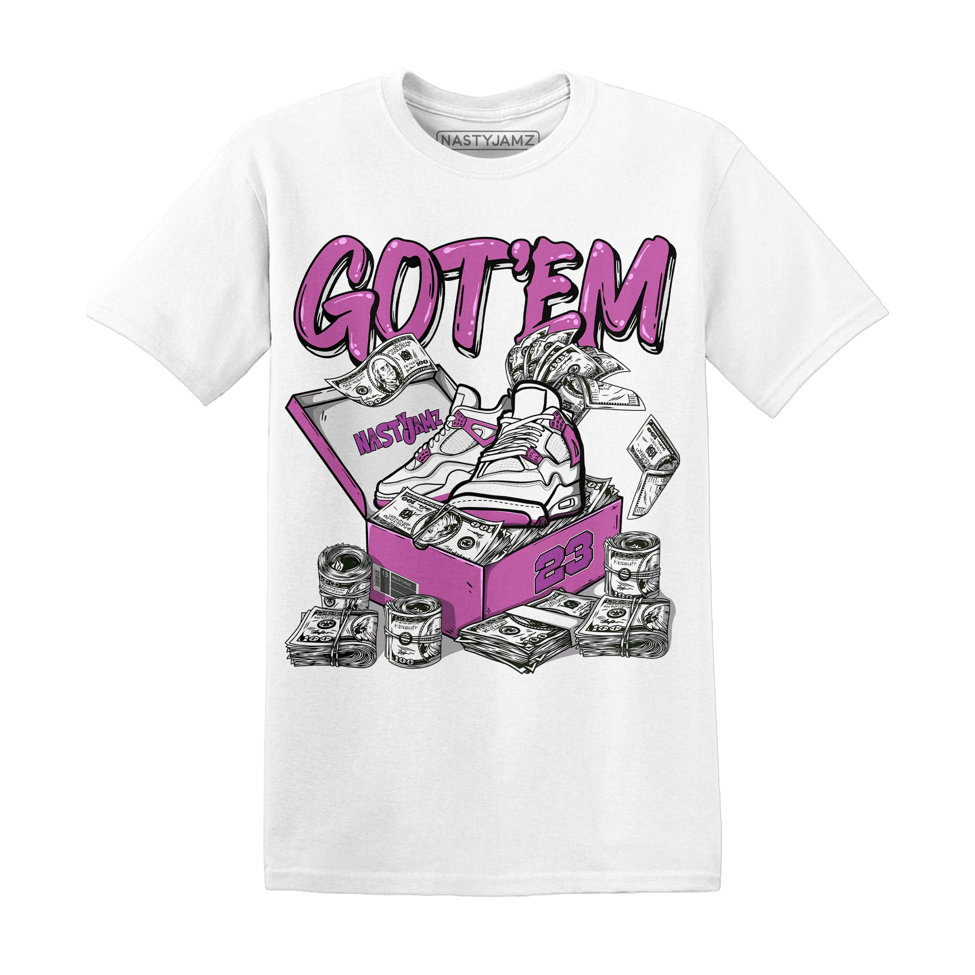 GS Hyper Violet 4s T Shirt Match Dollar Sneaker Box - NastyJamz