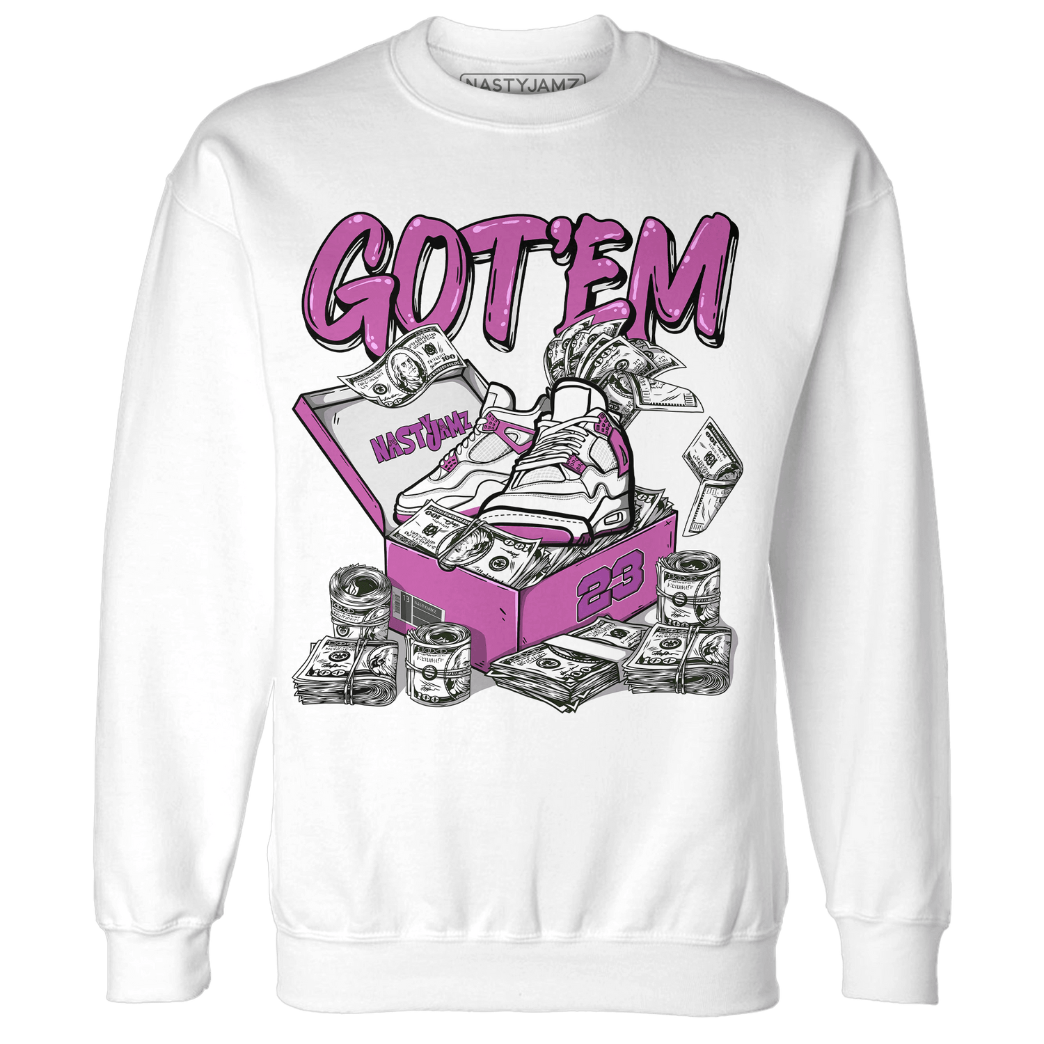 GS Hyper Violet 4s Sweatshirt Match Dollar Sneaker Box - NastyJamz