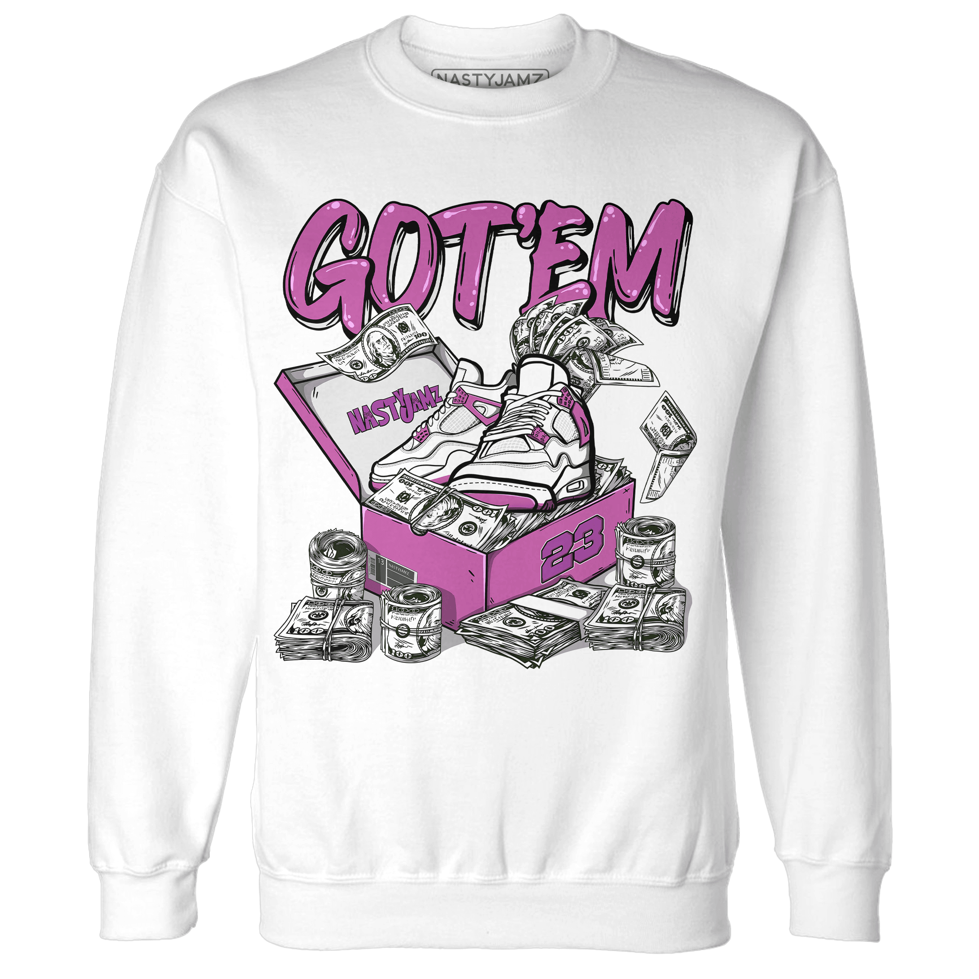 GS Hyper Violet 4s Sweatshirt Match Dollar Sneaker Box - NastyJamz