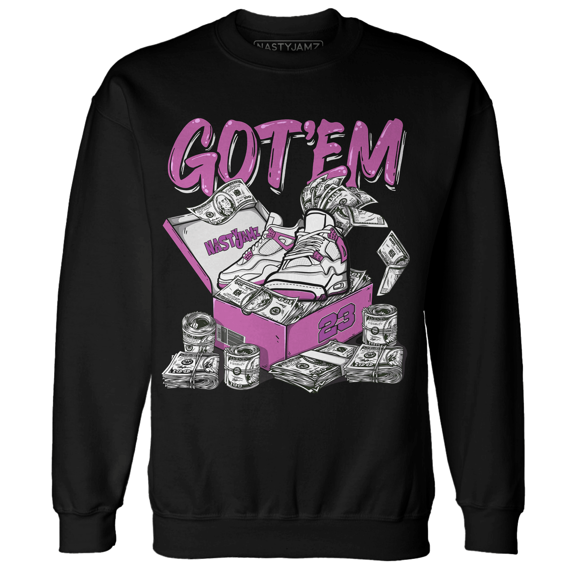 GS Hyper Violet 4s Sweatshirt Match Dollar Sneaker Box - NastyJamz