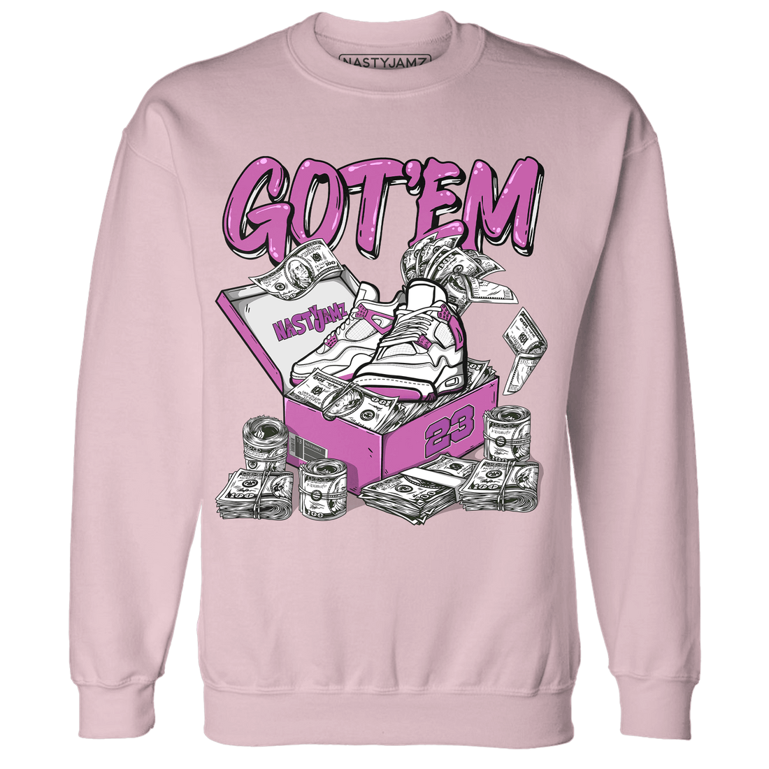 GS Hyper Violet 4s Sweatshirt Match Dollar Sneaker Box - NastyJamz