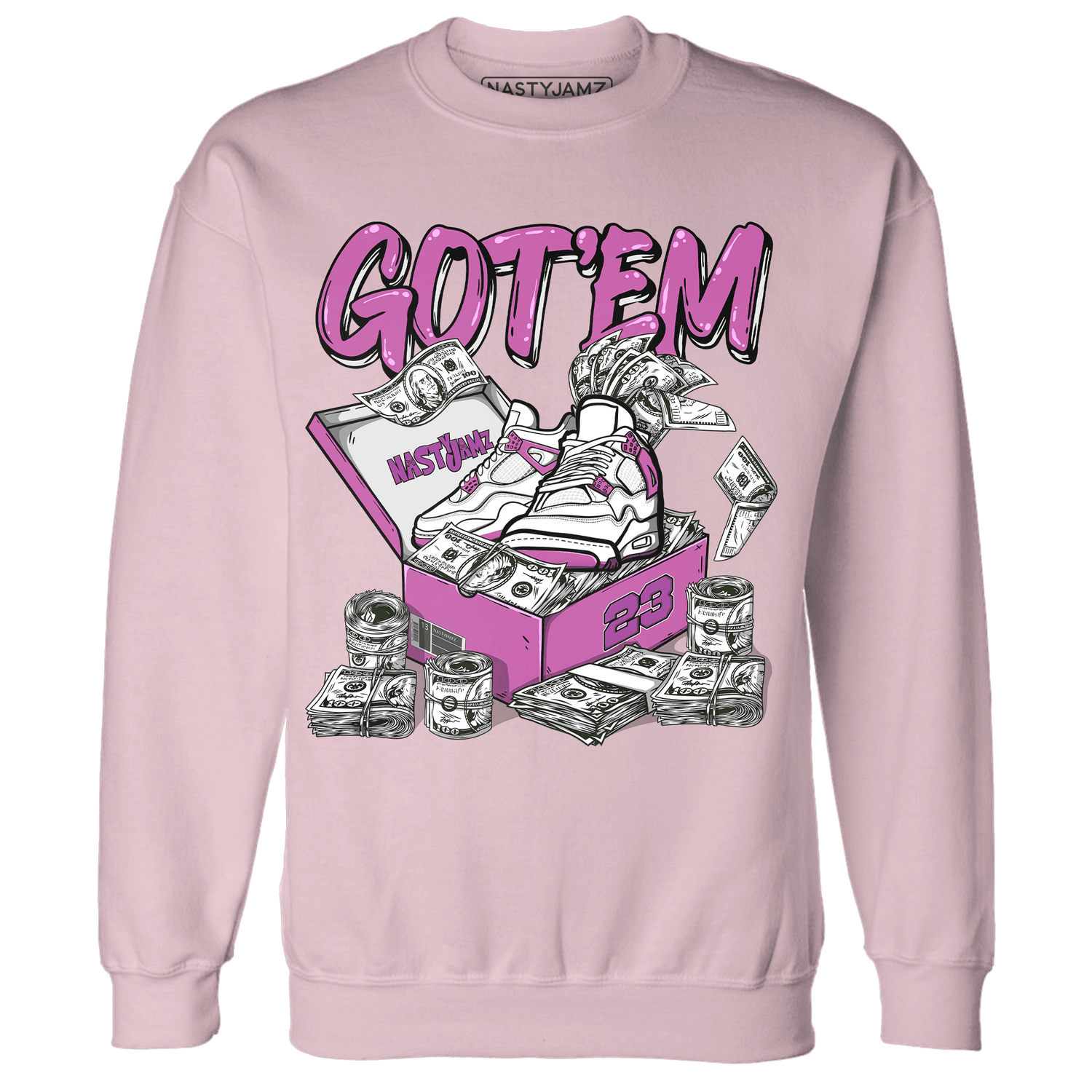 GS Hyper Violet 4s Sweatshirt Match Dollar Sneaker Box - NastyJamz