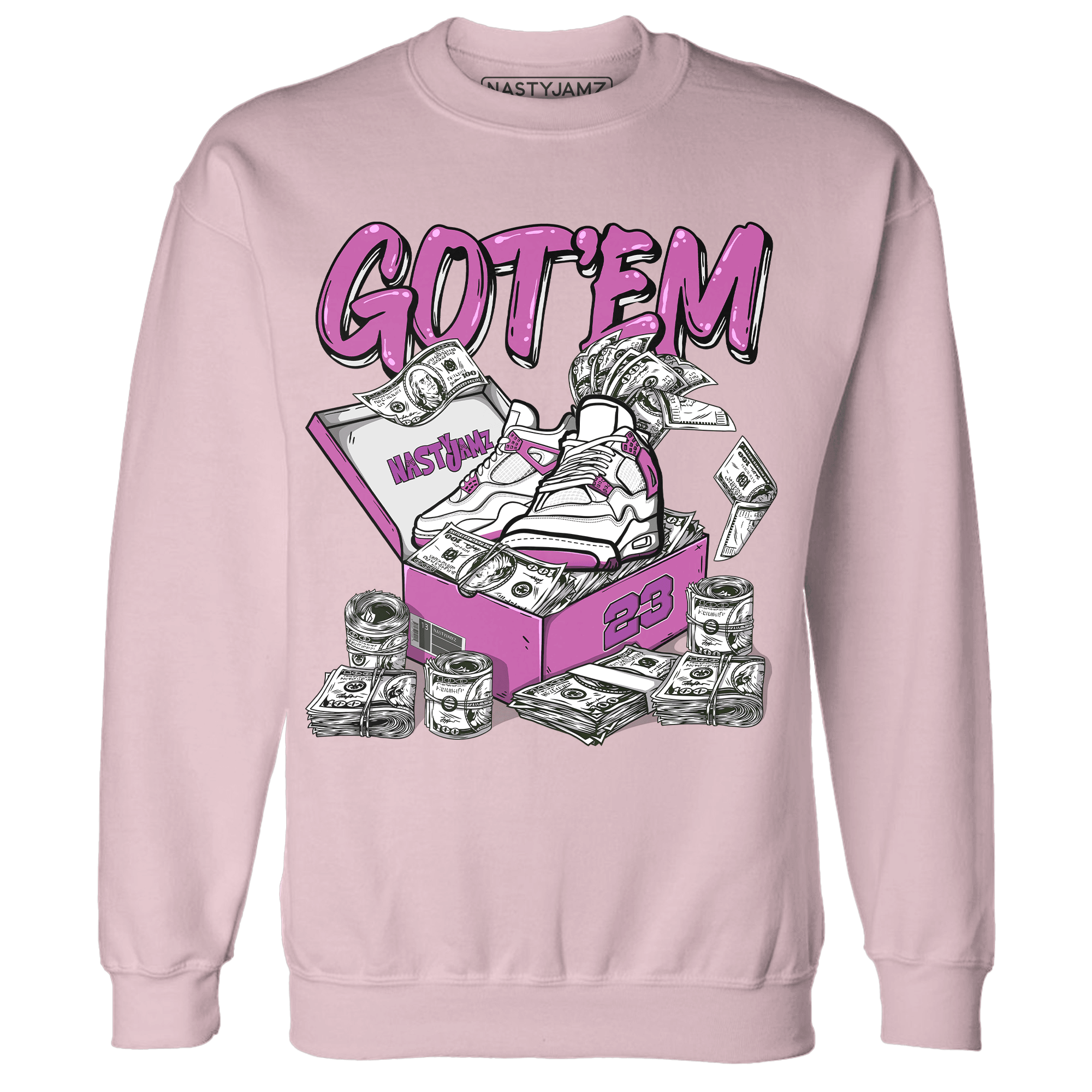 GS Hyper Violet 4s Sweatshirt Match Dollar Sneaker Box - NastyJamz