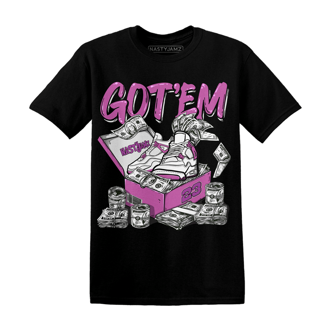 GS Hyper Violet 4s T Shirt Match Dollar Sneaker Box - NastyJamz