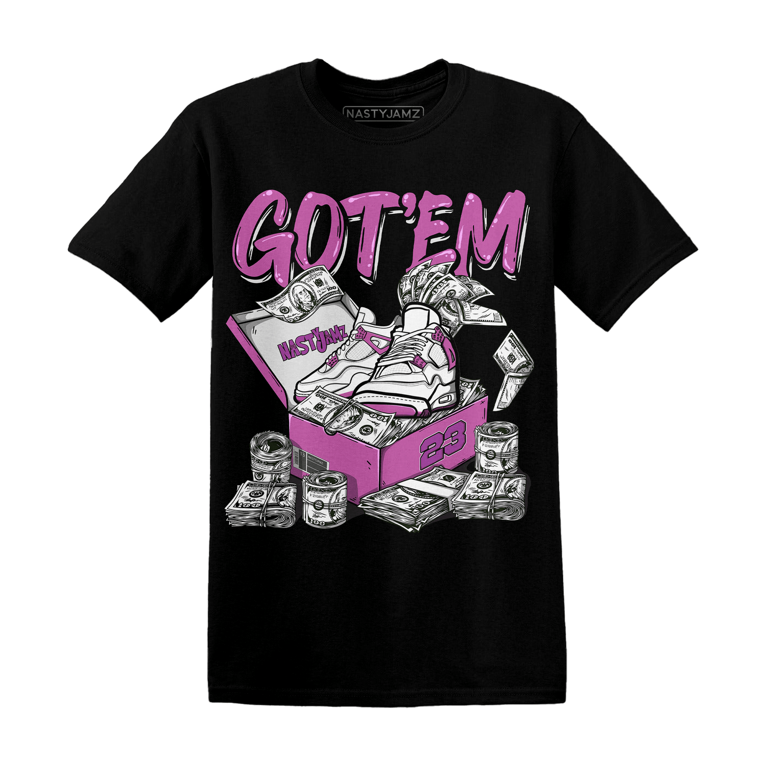 GS Hyper Violet 4s T Shirt Match Dollar Sneaker Box - NastyJamz