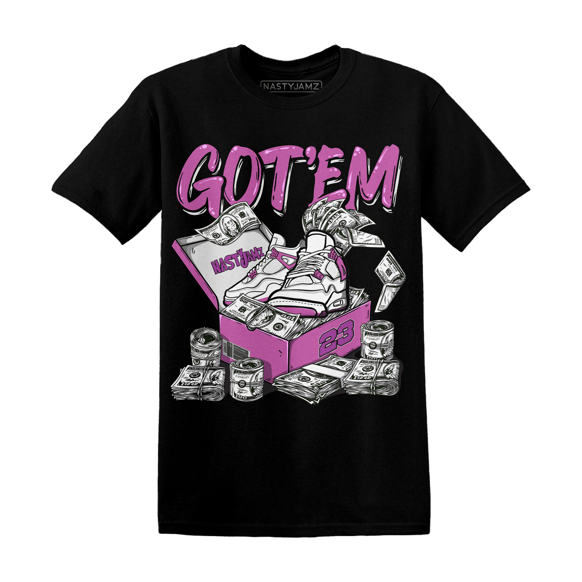 GS Hyper Violet 4s T Shirt Match Dollar Sneaker Box - NastyJamz