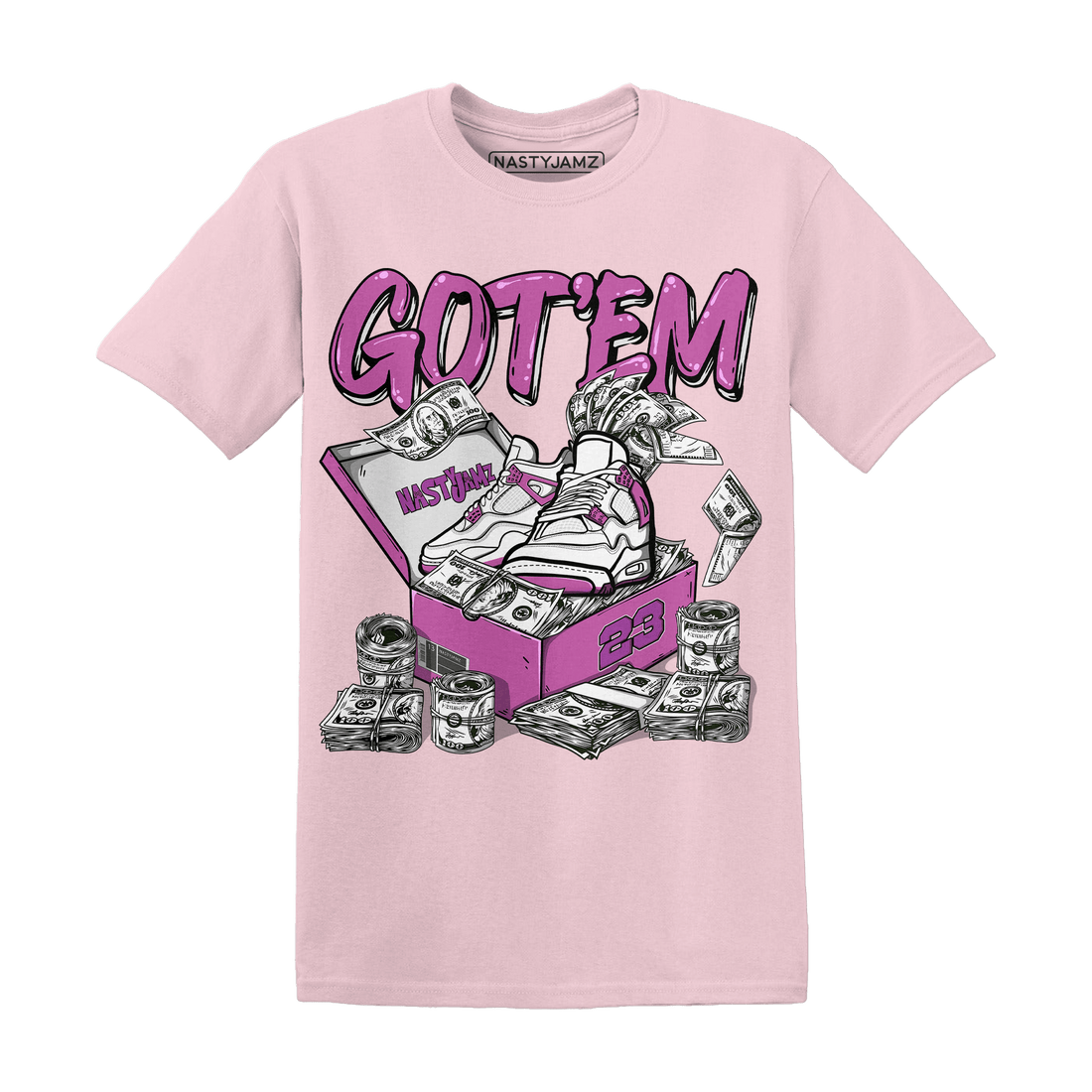 GS Hyper Violet 4s T Shirt Match Dollar Sneaker Box - NastyJamz