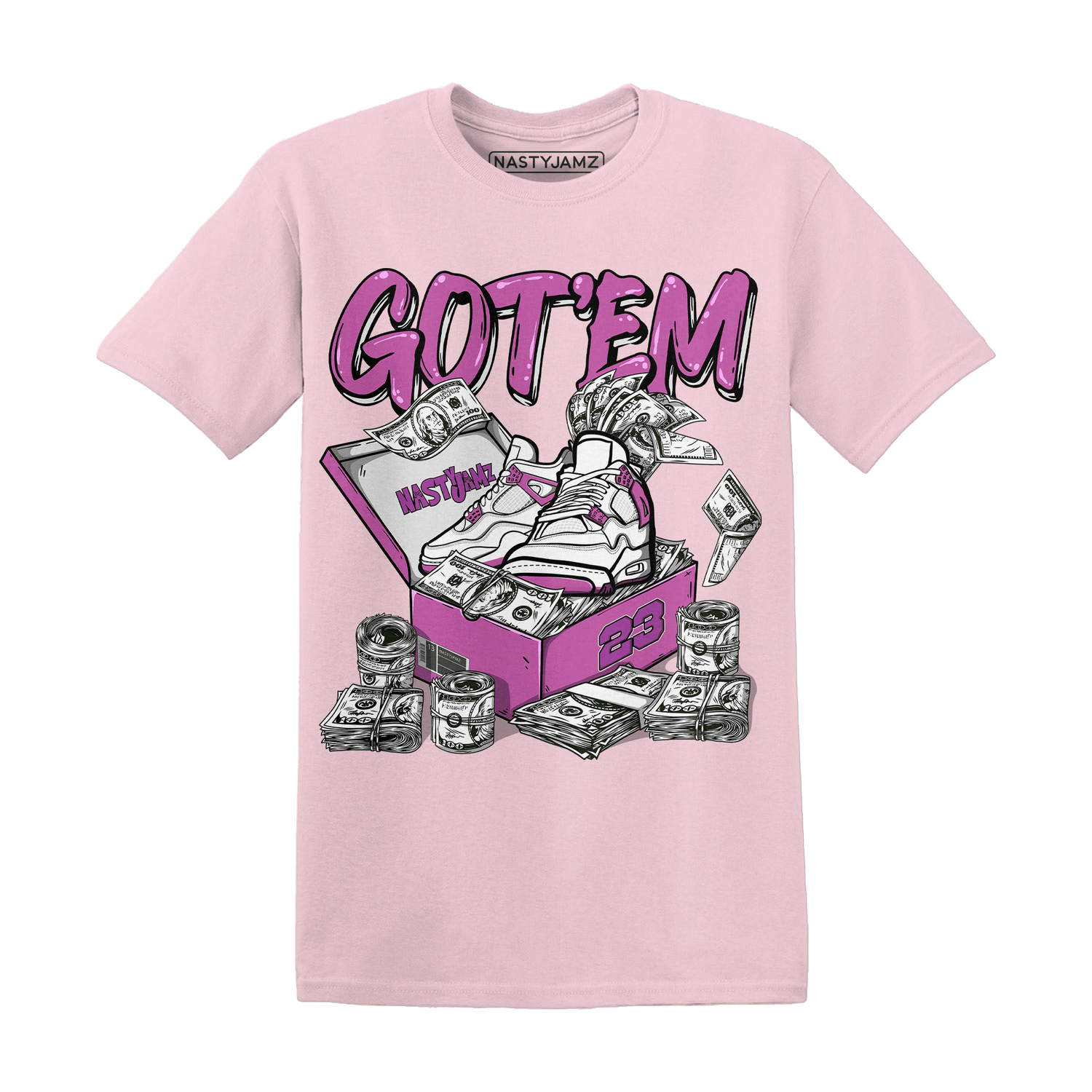 GS Hyper Violet 4s T Shirt Match Dollar Sneaker Box - NastyJamz
